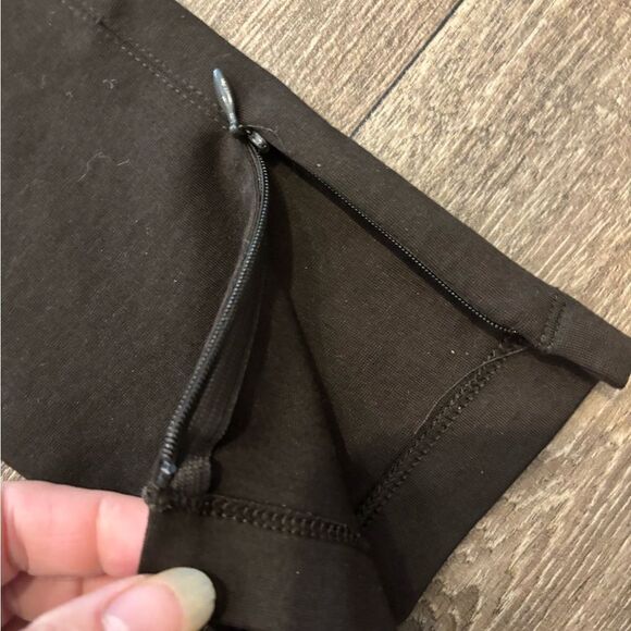 Vince Ponte Stretch Knit Chocolate Brown Leggings Pants Flat Front Waist Size 6 - Picture 5 of 7